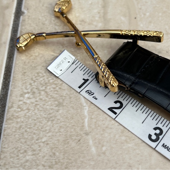 IBBELTCOMPANY GOLF CLUB BUCKLE BELT ITALIAN LEATHER MEDIUM - Picture 4 of 8